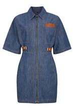 Load image into Gallery viewer, Short denim dress with application