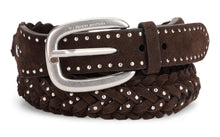 Load image into Gallery viewer, Houston belt in suede braided with micro studs