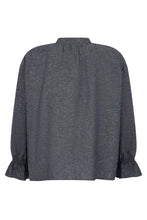 Load image into Gallery viewer, Linen blouse denim effect
