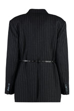 Load image into Gallery viewer, Pinstripe double breasted blazer