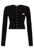 Load image into Gallery viewer, Cropped shirt with buttons and logo