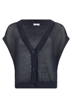 Load image into Gallery viewer, Short-sleeve cardigan in cotton blend