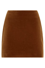 Load image into Gallery viewer, High-waisted velvet mini skirt