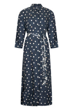 Load image into Gallery viewer, Long silk dress with polka dots