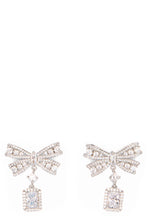 Load image into Gallery viewer, Dangle earrings in the shape of a bow with crystals