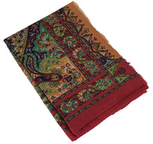 Load image into Gallery viewer, Cashmere, silk, and wool scarf with paisley pattern