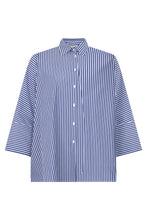 Load image into Gallery viewer, Blue striped shirt in cotton