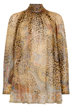Load image into Gallery viewer, Animal print silk blouse