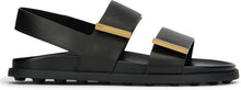 Load image into Gallery viewer, Leather Sandals with Metallic Detail