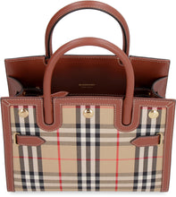 Load image into Gallery viewer, Title checked canvas handbag