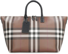Load image into Gallery viewer, Checked canvas boston bag
