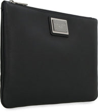 Load image into Gallery viewer, Logo detail flat leather pouch
