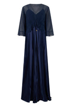 Load image into Gallery viewer, Long Satin Dress with Cape
