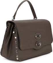 Load image into Gallery viewer, Baby Messenger Bag in smooth leather color mud
