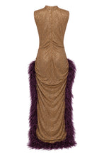 Load image into Gallery viewer, Long dress with feather details
