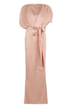 Load image into Gallery viewer, Long satin dress with belt

