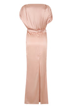 Load image into Gallery viewer, Long satin dress with belt
