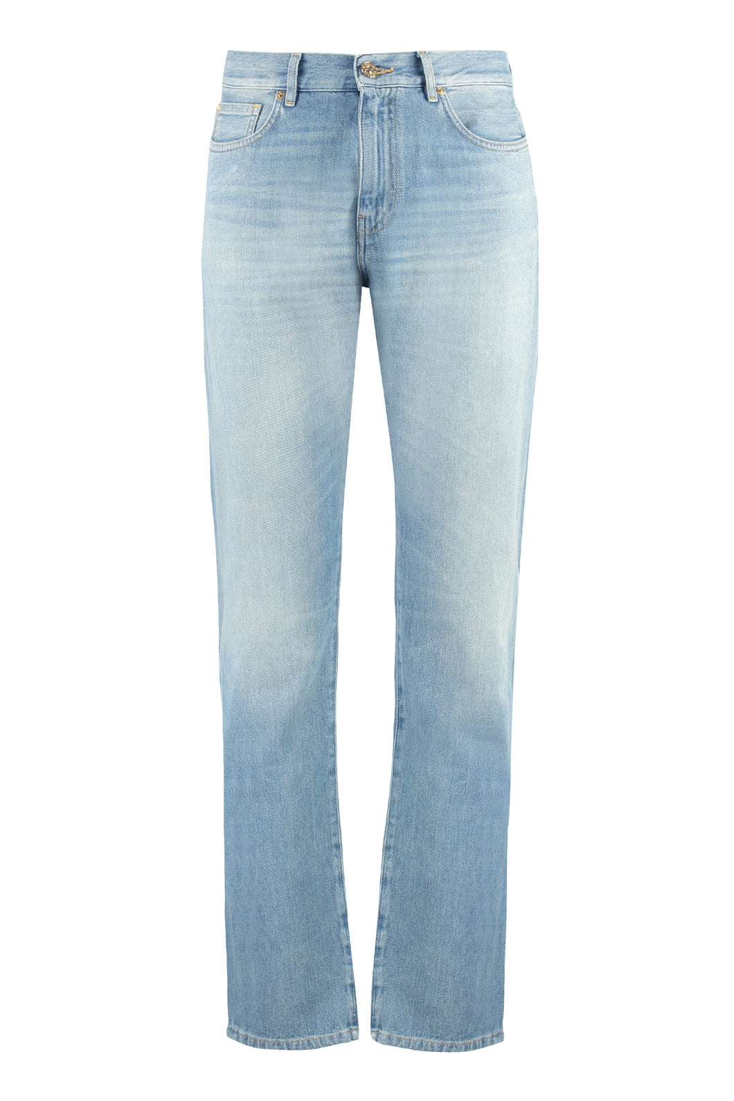 5-pocket straight-leg jeans