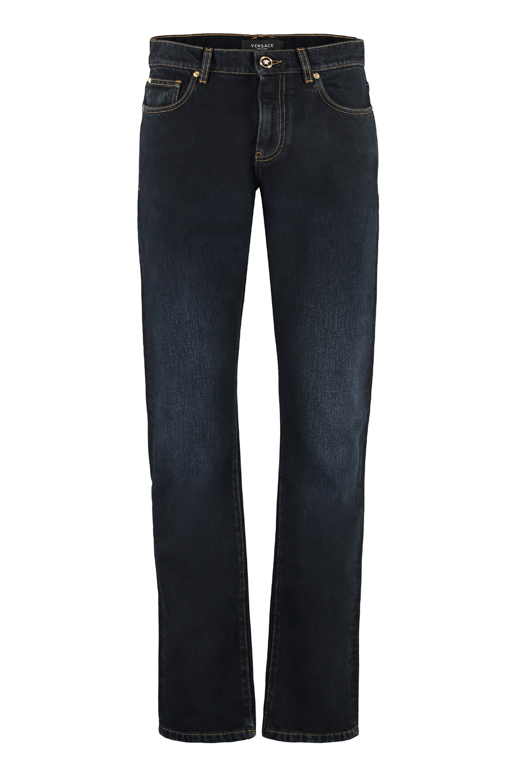 5-pocket straight-leg jeans