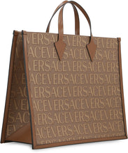 Load image into Gallery viewer, Canvas and leather shopping bag
