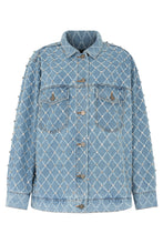 Load image into Gallery viewer, Denim jacket made of cotton with rhinestones
