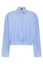 Load image into Gallery viewer, Cropped Shirt in Cotton with Jewel Collar
