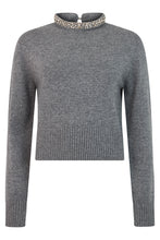 Load image into Gallery viewer, Sweater with collar with rhinestones
