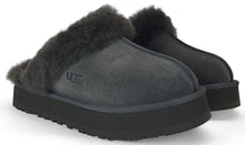 Load image into Gallery viewer, Slippers Disquette in suede and sheepskin
