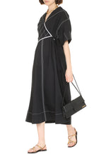 Load image into Gallery viewer, Sailor cotton long dress
