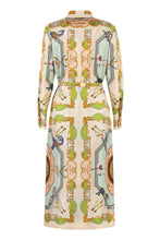 Load image into Gallery viewer, Printed silk shirtdress
