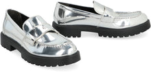 Load image into Gallery viewer, Metallic eco leather loafers
