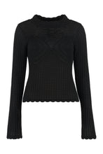 Load image into Gallery viewer, Apricot crochet knit sweater
