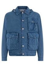 Load image into Gallery viewer, Denim jacket with hood and applied pockets
