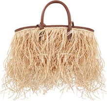 Load image into Gallery viewer, Le Panier Soli fringed raffia tote bag
