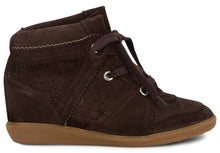 Load image into Gallery viewer, Sneakers with wedge and laces in leather
