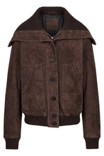 Load image into Gallery viewer, Leather jacket with zip and buttons
