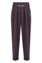 Load image into Gallery viewer, High-waisted pants with pleats and a belt
