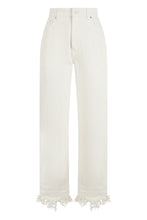 Load image into Gallery viewer, Straight jeans in cotton with fringes
