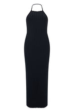 Load image into Gallery viewer, Elegant long black dress with heart neckline
