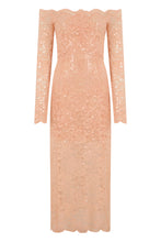 Load image into Gallery viewer, Long dress in lace and sequins
