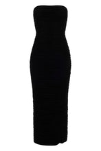 Load image into Gallery viewer, Midi dress without straps with drapes
