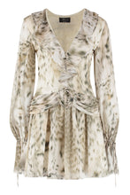 Load image into Gallery viewer, Printed silk mini dress
