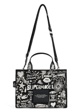 Load image into Gallery viewer, Medium tote bag Punk Scribble Canvas
