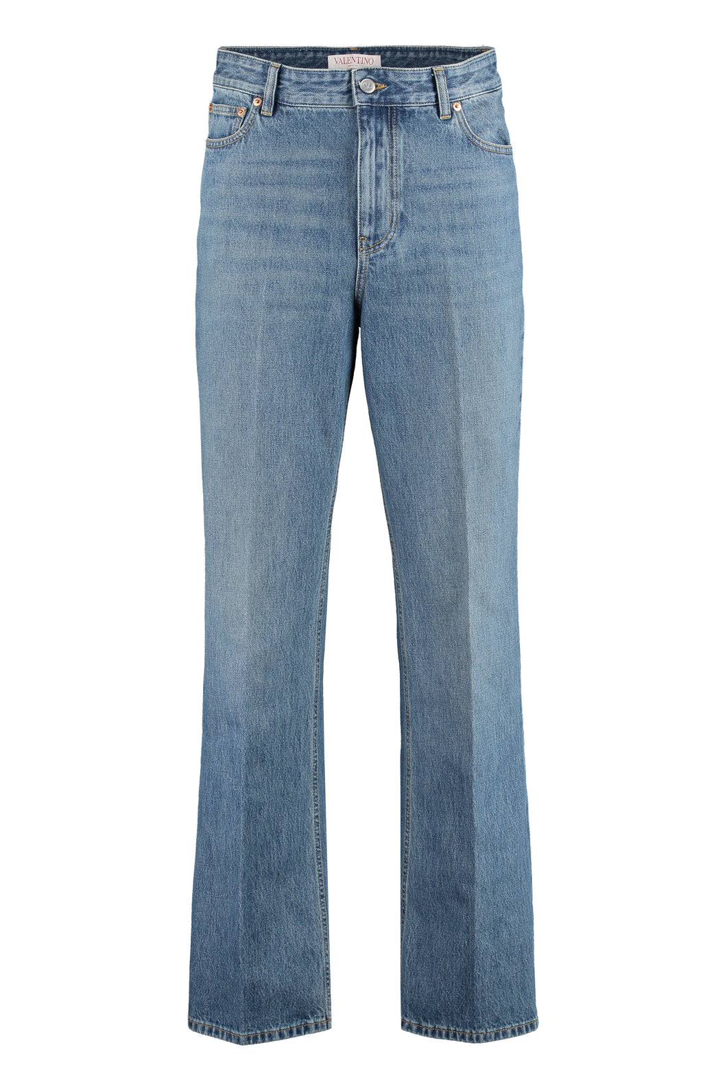 5-pocket straight-leg jeans