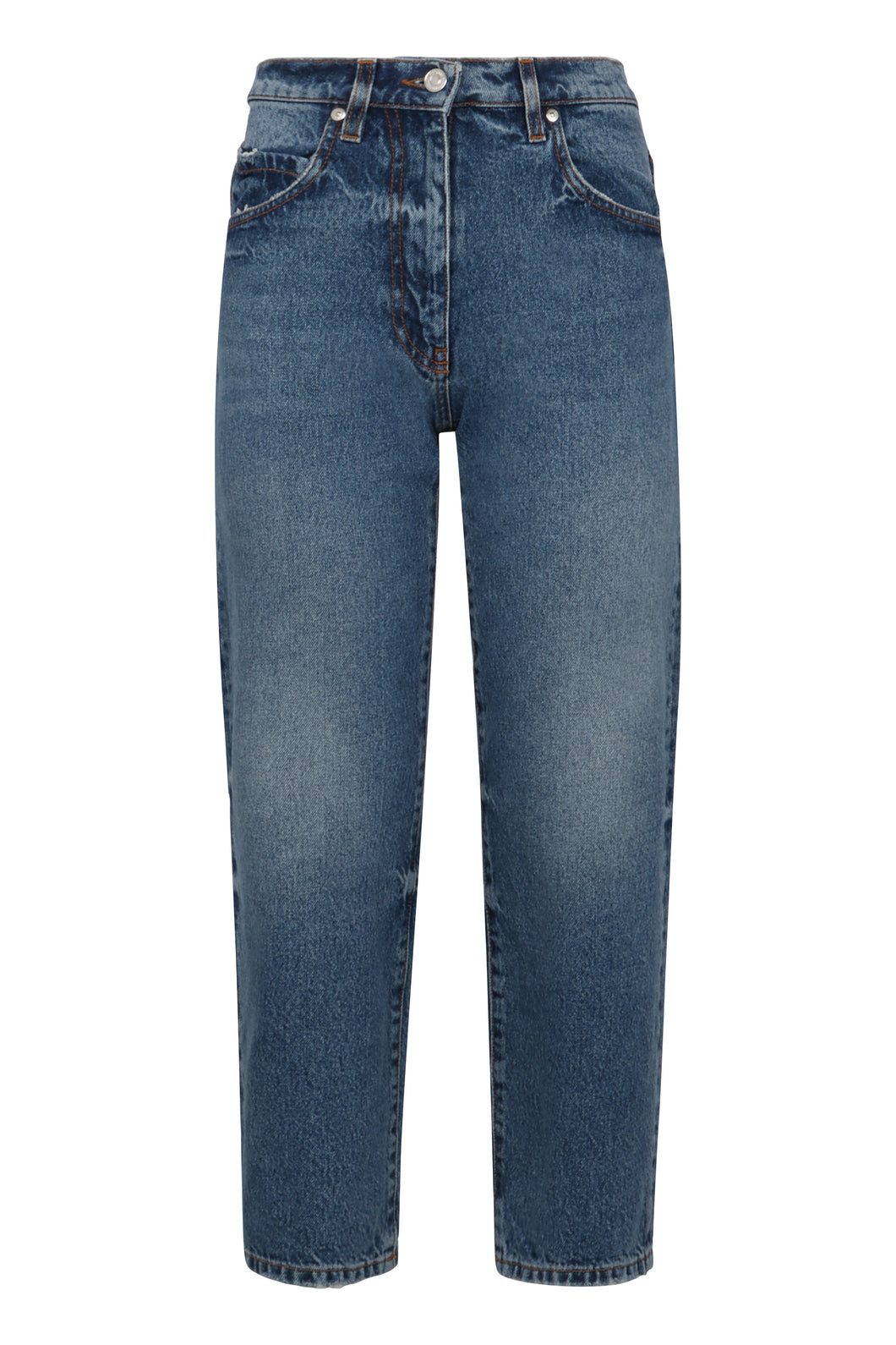 5-pocket straight-leg jeans