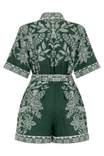 Load image into Gallery viewer, Short printed jumpsuit with belt
