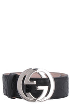 Load image into Gallery viewer, Leather belt with interlocking G buckle
