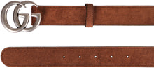Load image into Gallery viewer, GG Marmont suede belt with metal logoed buckle
