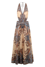 Load image into Gallery viewer, The Ascension Plunge Halter Cotton long dress
