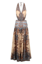 Load image into Gallery viewer, The Ascension Plunge Halter Cotton long dress
